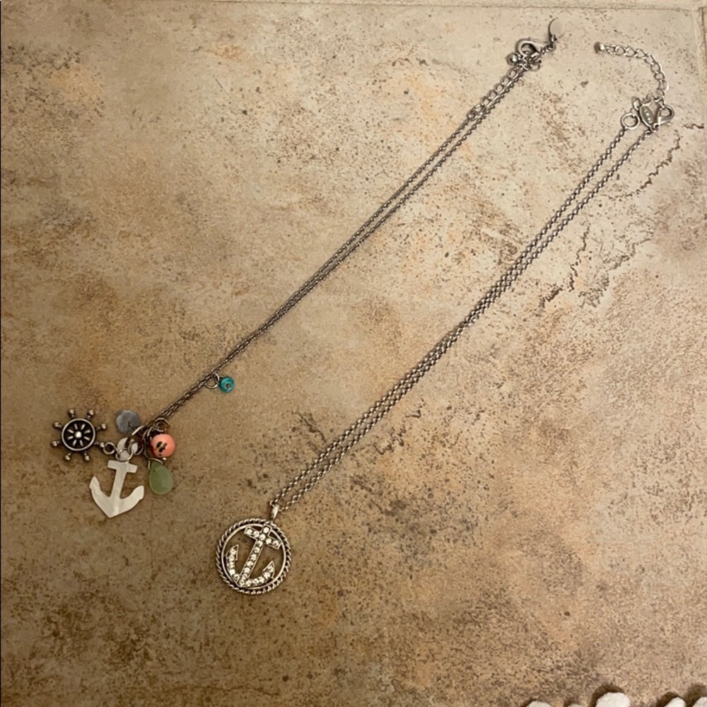 American Eagle Anchor Necklaces Set of 2